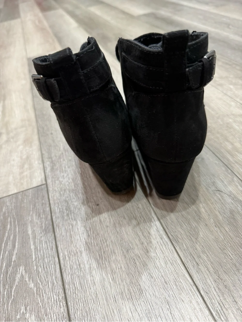 SO Black Suede Lace-Up Wedge Ankle Boots